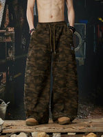 Camouflage Wide Leg Drawstring Sweatpants 3