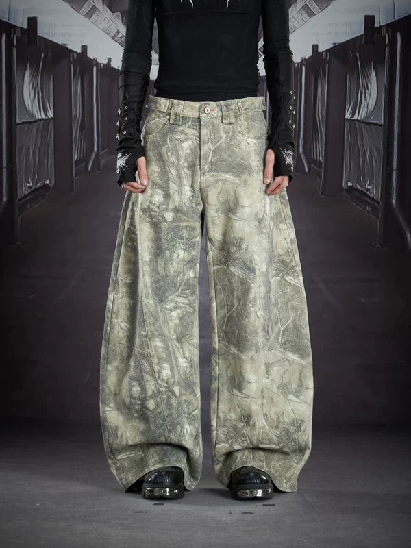 Camouflage Wide-Leg Loose Fit Pants 1