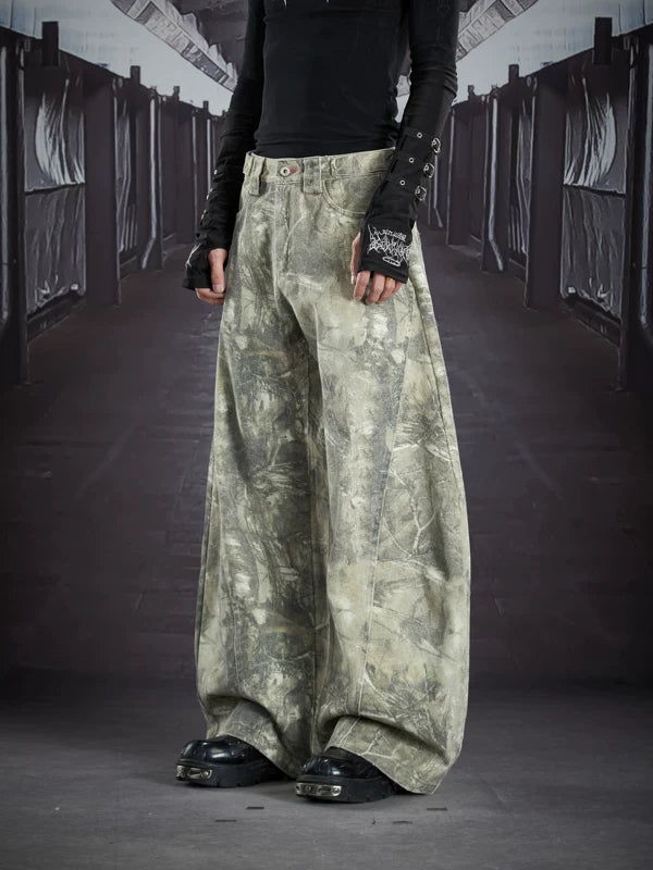 Camouflage Wide-Leg Loose Fit Pants 3