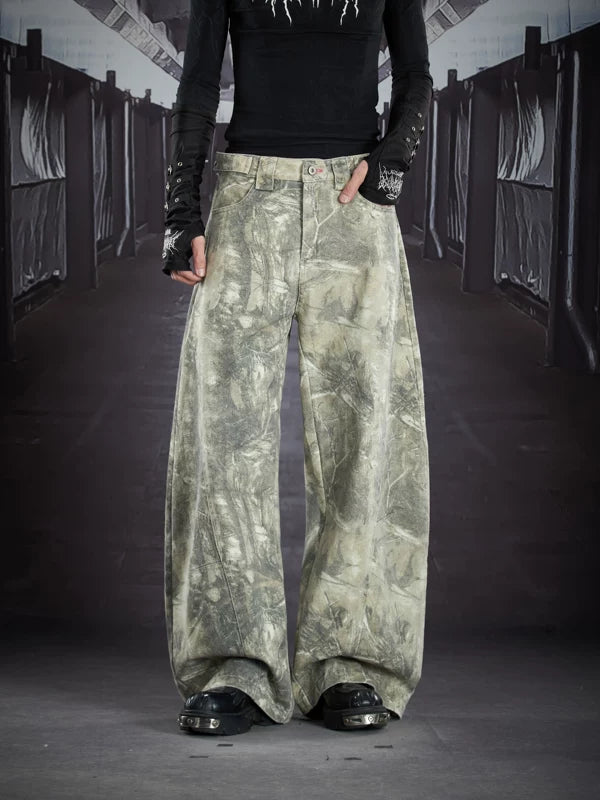 Camouflage Wide-Leg Loose Fit Pants 5