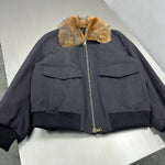 Canvas Flight Jacket with Removable Shearling Collar 4
