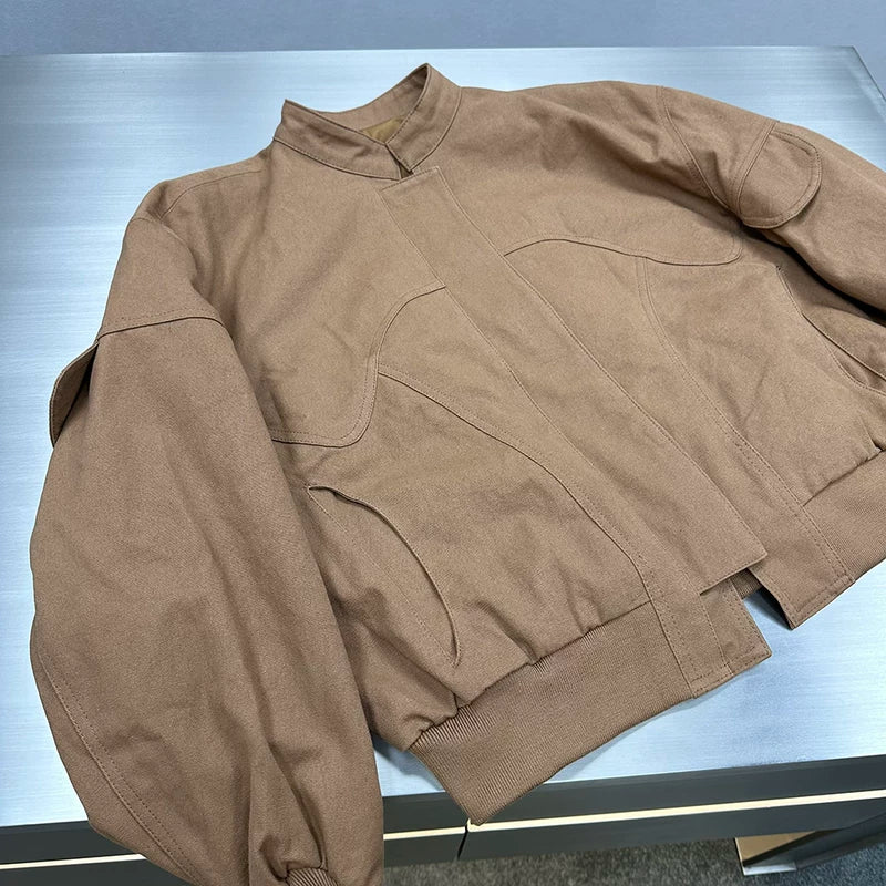 Canvas Retro Bomber Baseball Jacket 2