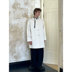 Cape-Style Belted Coat with Round Neck 2
