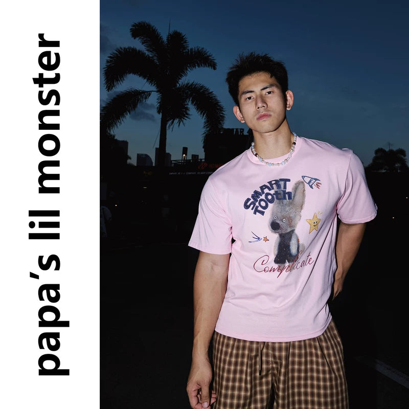 6105017484464,6105017484465,6105017484466, Cartoon Graphic Print Short-Sleeve T-Shirt