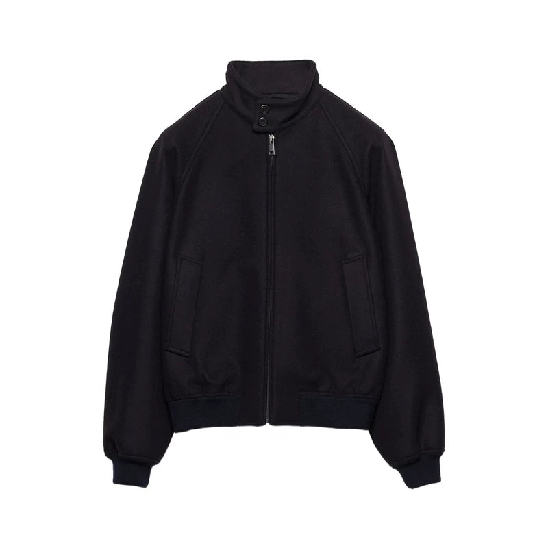 Cashmere Wool Harrington Raglan Jacket 1