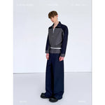 Casual Colorblock Jacket and Wide-Leg Pants Set 1