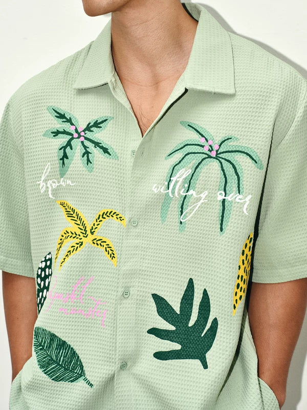 Casual Floral Print Short-Sleeve Shirt 3