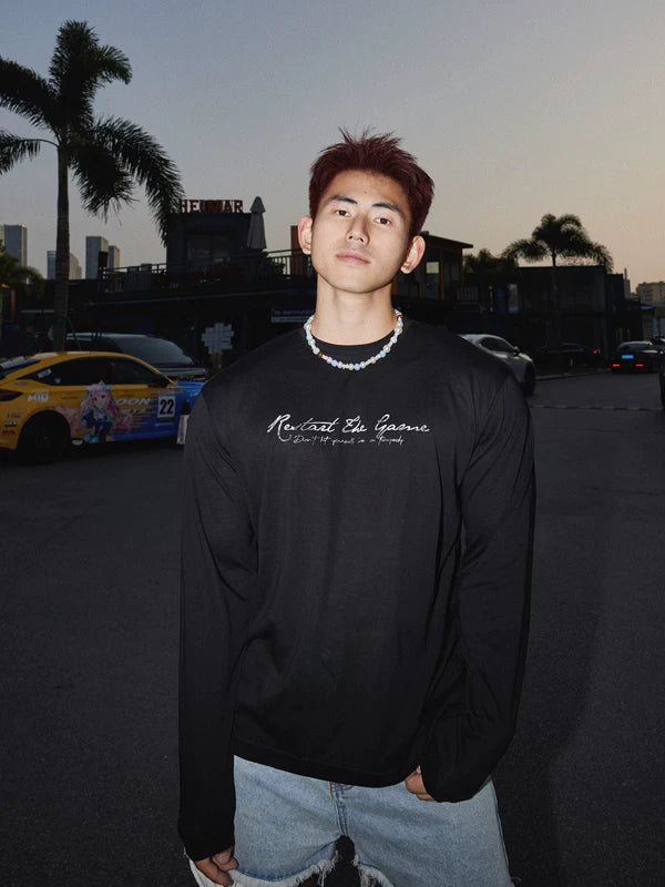 Casual Loose Long-Sleeve Graphic T-Shirt 1