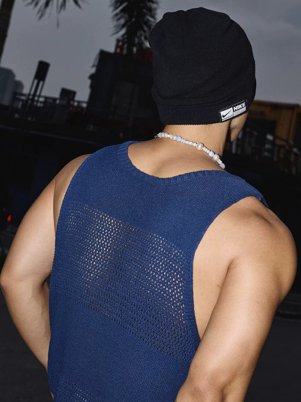 Casual Mesh Hollow-Out U-Neck Vest 4