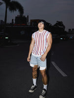Casual Striped Knit Sleeveless Vest 2