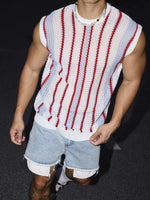 Casual Striped Knit Sleeveless Vest 3