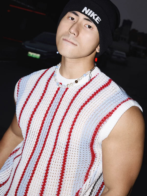 Casual Striped Knit Sleeveless Vest 5