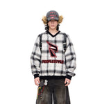 5663869645228,5663869645229,5663869645230, Checkered Fleece Oversized Hooded Sweatshirt