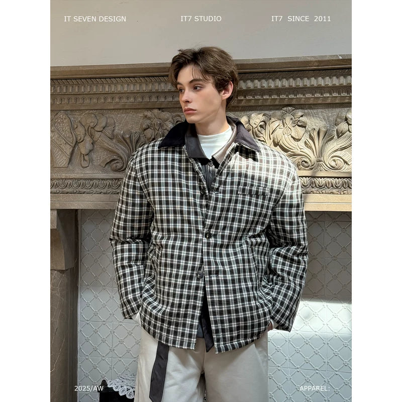 Checkered Padded Cotton Oversized Jacket 1