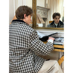 Checkered Padded Cotton Oversized Jacket 3