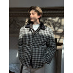 Checkered Padded Cotton Oversized Jacket 4