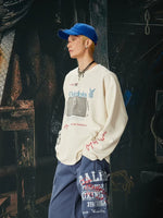 Clown Graphic Waffle Knit Crewneck Sweatshirt 3