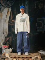 Clown Graphic Waffle Knit Crewneck Sweatshirt 4