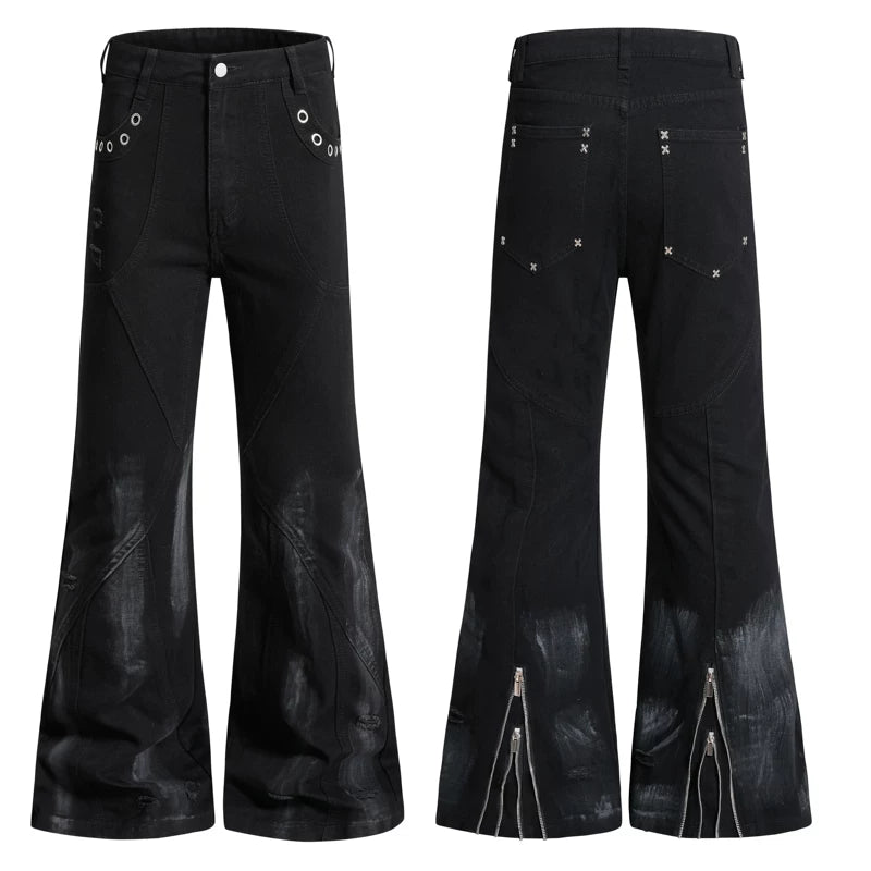 6089255261370,6089255261371,6089255261372,6089255261373, Coated Flared Pants