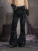 Coated Rivet Slim Fit Flared Pants 3