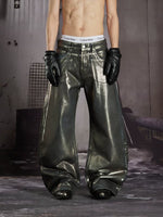 Coated Wide-Leg Flared Jeans 1