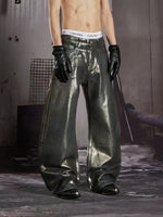 Coated Wide-Leg Flared Jeans 4