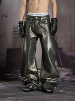 Coated Wide-Leg Flared Jeans 5