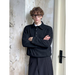 Collared Button-Down Knit Sweater Pullover 4