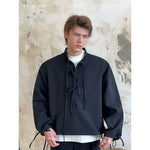 Collared Drawstring Pullover Casual Shirt 1