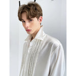 Collared Satin Shirt with Beaded Front 3