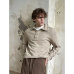 Collared Waffle Knit Polo Sweater 4