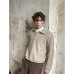 Collared Waffle Knit Polo Sweater 5