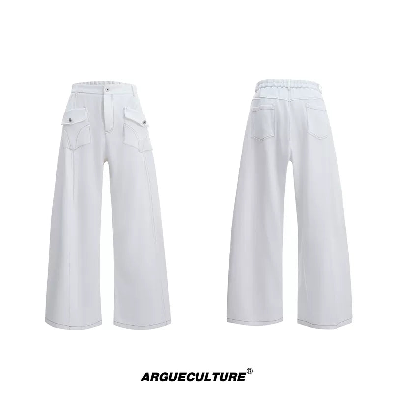 6289422143062,6289422143056,6289422143050, Collarless Denim Suit with Wide Pants