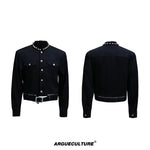 6289422143064,6289422143058,6289422143052, Collarless Denim Suit with Wide Pants