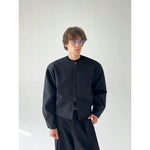 Collarless Minimalist Short Jacket 2