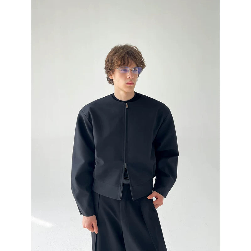 Collarless Minimalist Short Jacket 2