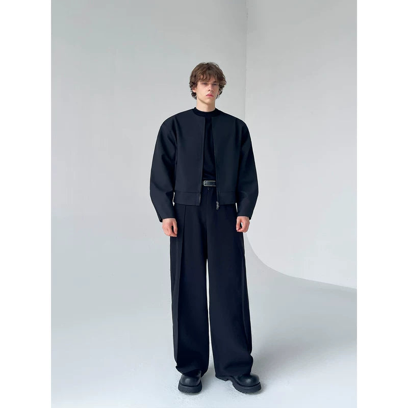 Collarless Minimalist Short Jacket 3
