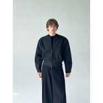 Collarless Minimalist Short Jacket 4