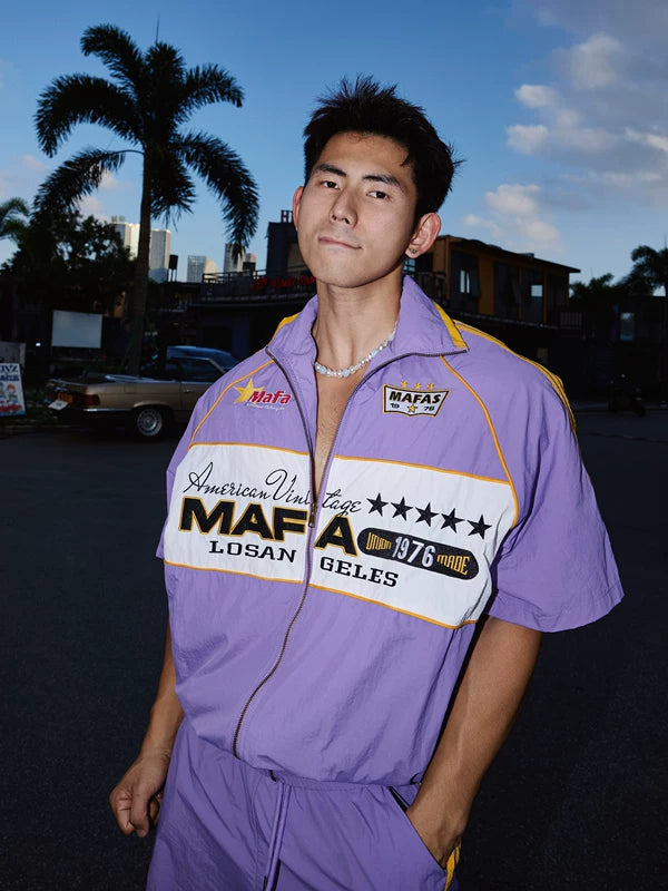 Color Block Racing Jacket and Pants Set 3