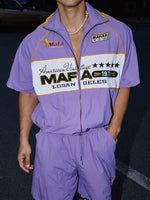 Color Block Racing Jacket and Pants Set 5