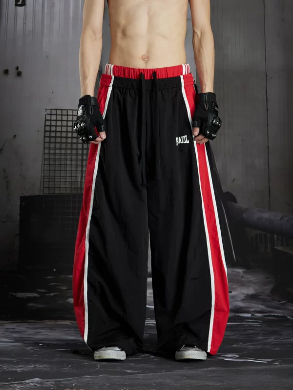 Color Block Wide-Leg Sports Pants 1
