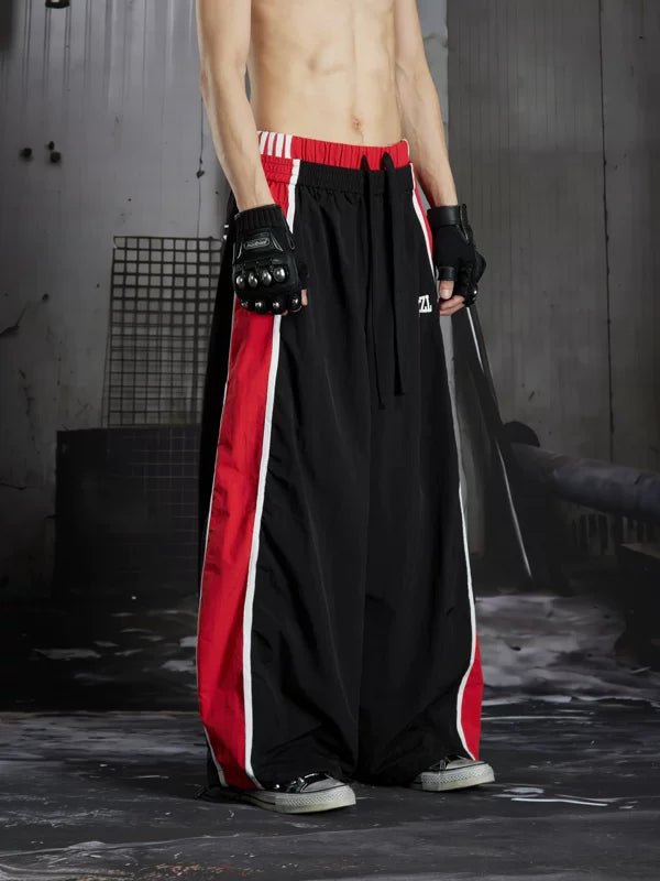 Color Block Wide-Leg Sports Pants 3