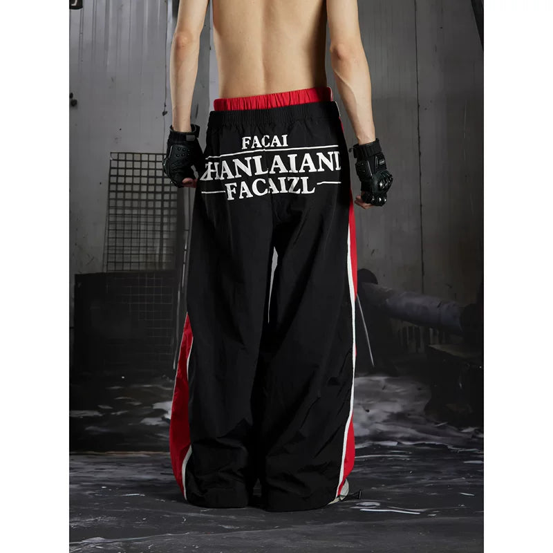 6252446751981,6252446751982,6252446751983,6252446751984, Color Block Wide-Leg Sports Pants