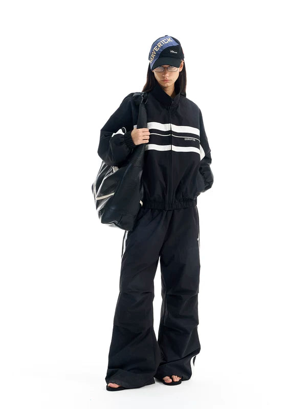 Color Block Windproof Sports Track Jacket 1