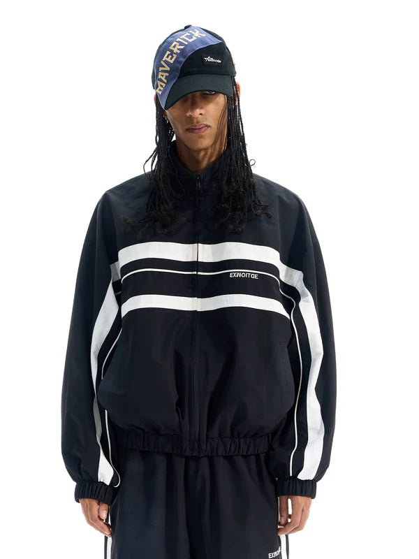 Color Block Windproof Sports Track Jacket 3