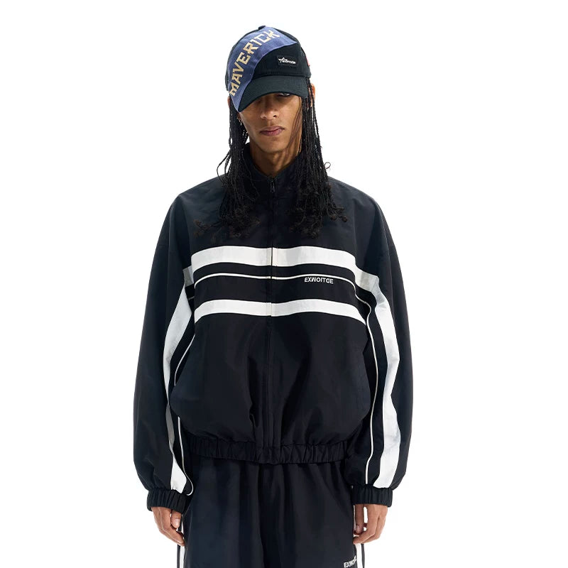 5931538976518,5931538976519,5931538976520,5931538976521, Color Block Windproof Sports Track Jacket