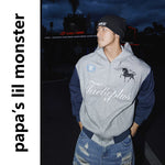 6106915278339,6106915278340,6106915278341, Color Block Zippered Hooded Sweatshirt