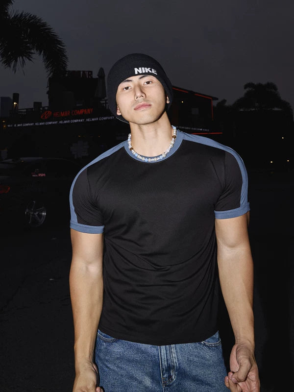 Color-Blocked Slim Fit Short-Sleeve T-Shirt 1