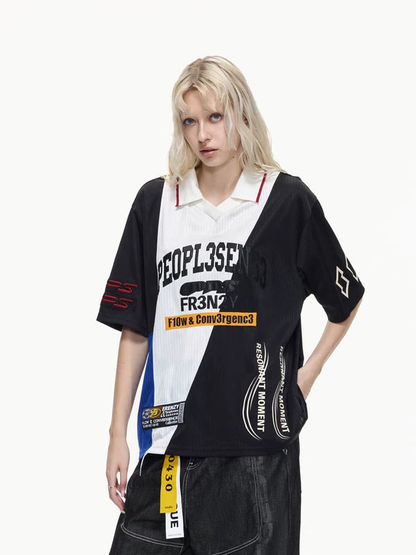 Colorblock Graphic Quick-Dry Polo Shirt 1