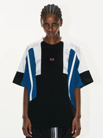 Colorblock Textured Embroidered Oversized T-Shirt 1